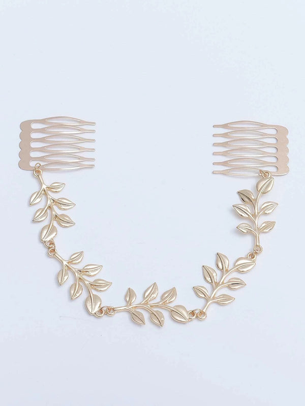 Reriti Leaf Comb Hair Clip - Gold