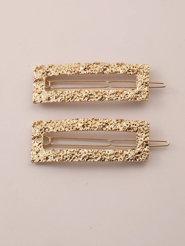 Reriti Square Side Hair Pin - 2pcs - Gold