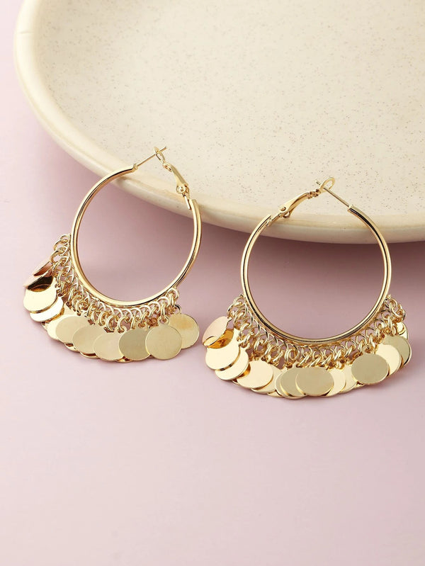 Reriti Disc Drop Earrings - Gold