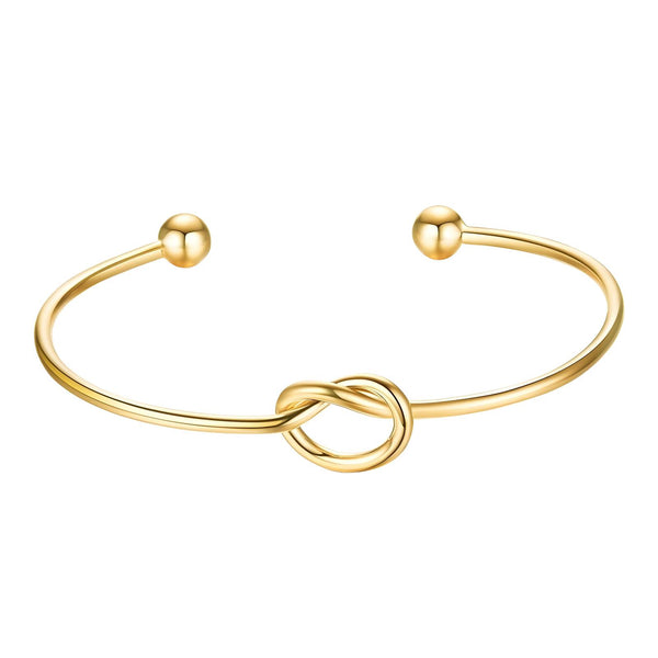 Reriti Intensity 18K gold plated Love Knot Bangle Bracelet