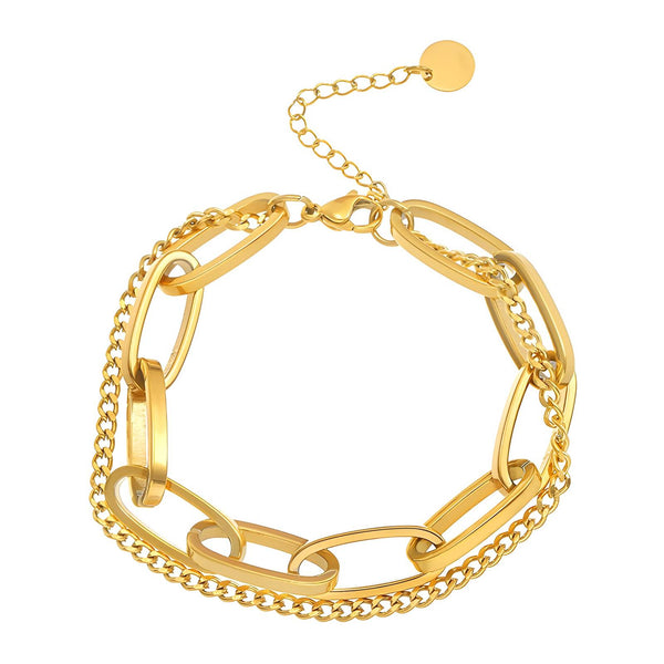 Reriti Intensity 18K gold plated Double Layer Punk Bracelet