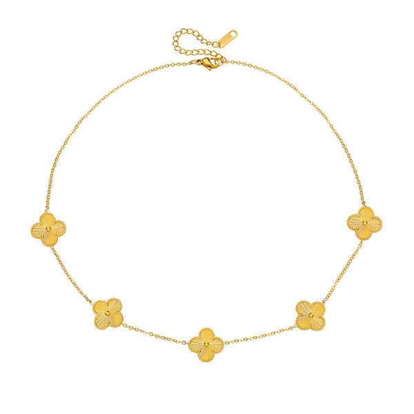 Reriti Intensity 18K gold plated Golden Four Leaf Clover Necklace