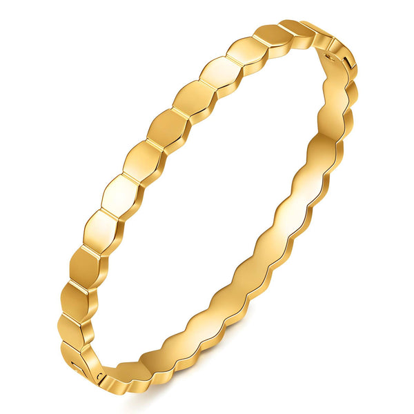 Reriti Intensity 18K gold plated Honeycomb Bangle Bracelet