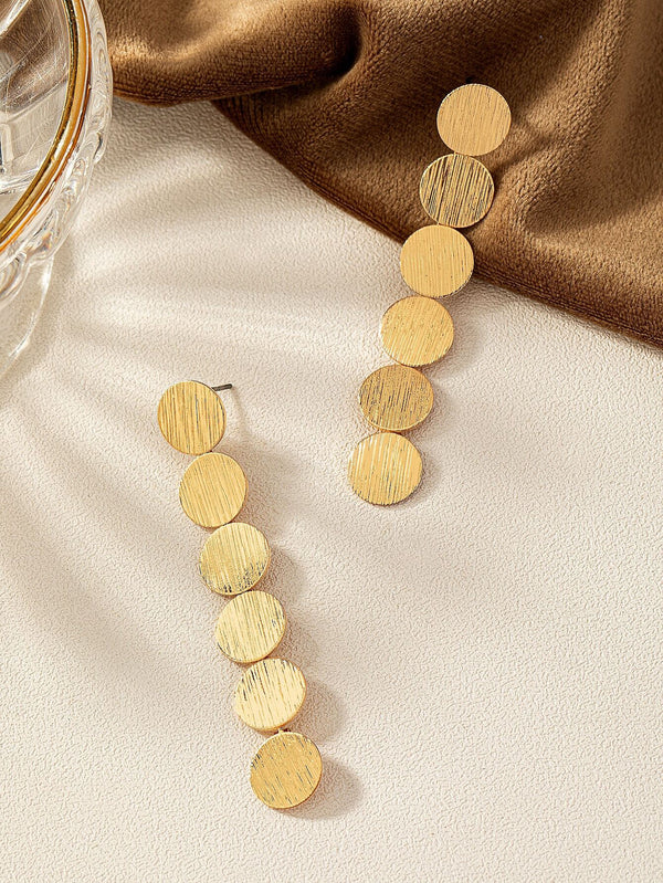 Reriti Vintage Disc Coin Drop Earrings - Gold