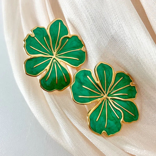 Reriti Green Vacation Flower Earrings